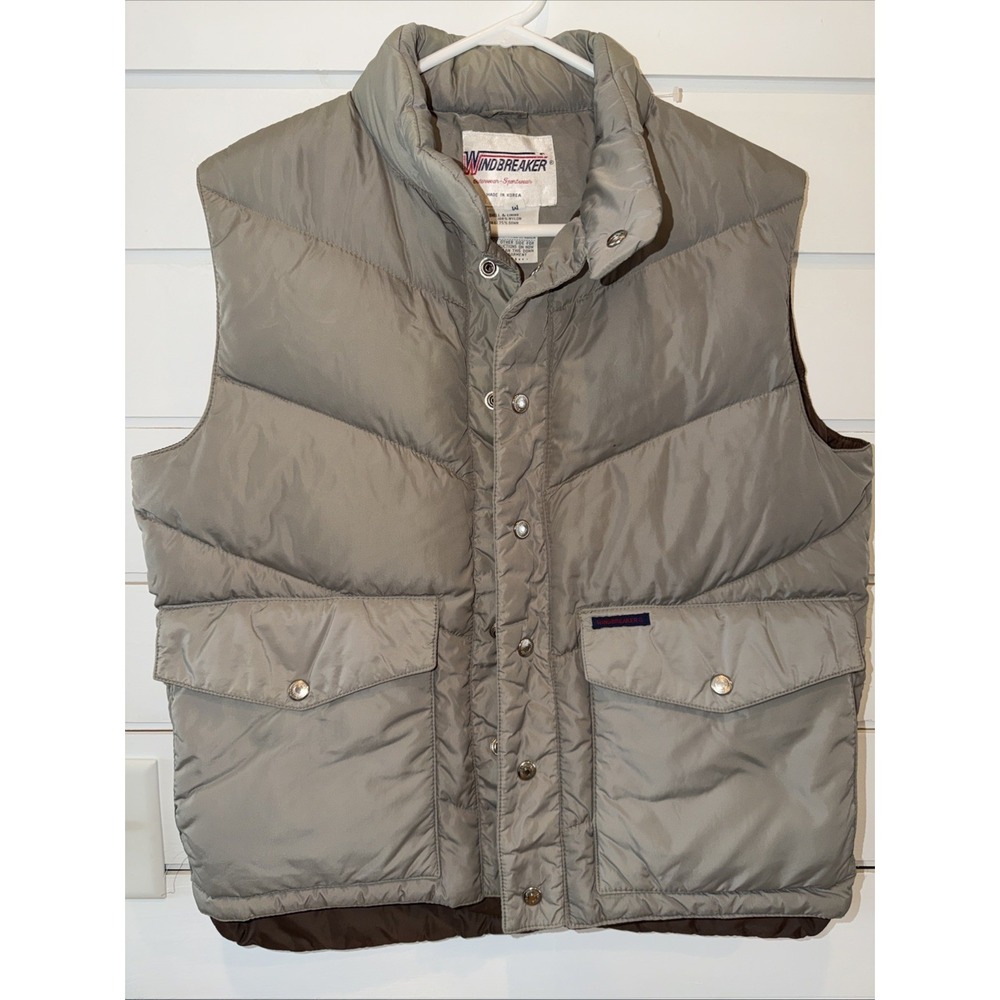 Vintage‎ Men's Windbreaker Brand Vest Goosedown Puffy Sz M GW996